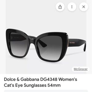 Dolce & Gabbana Black Cat Eye Sunglasses Prescription Lenses Excellent Condition